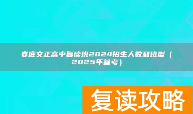 娄底文正高中复读班2024招生人数和班型（2025年参考）