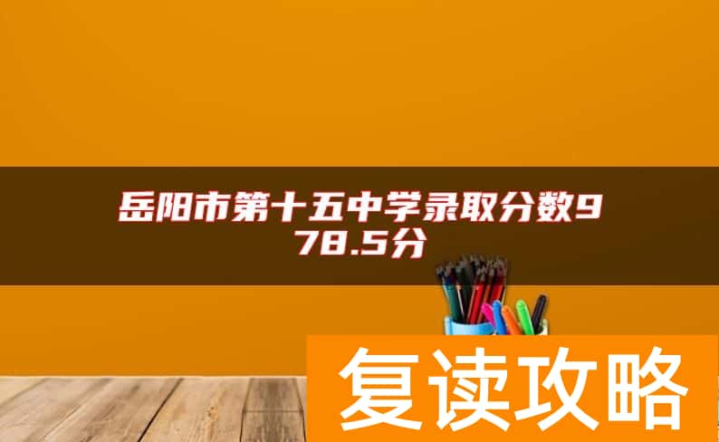 岳阳市第十五中学录取分数978.5分
